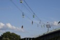 Koelner Seilbahn Gondel blieb haengen Koeln Linksrheinisch P492